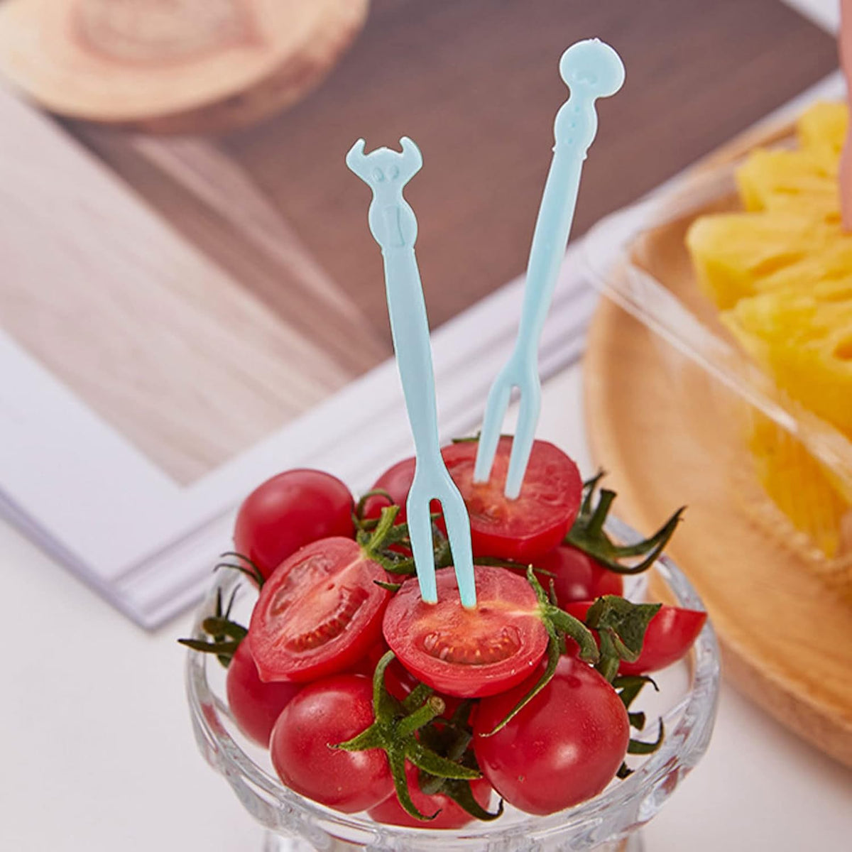 Pack of 20 Fruit Forks – Reusable Mini Dessert & Fruit Picks with Storage Box