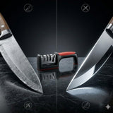 Professional Knife Sharpener – 3 Stage Tungsten Steel, Diamond & Ceramic Kitchen Knife Sharpening Tool