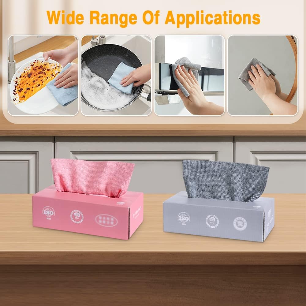 Microfiber Cleaning Wipes – Pack of 20 Reusable Soft Cleaning Cloths for Kitchen, Car, Glass, Electronics & Home