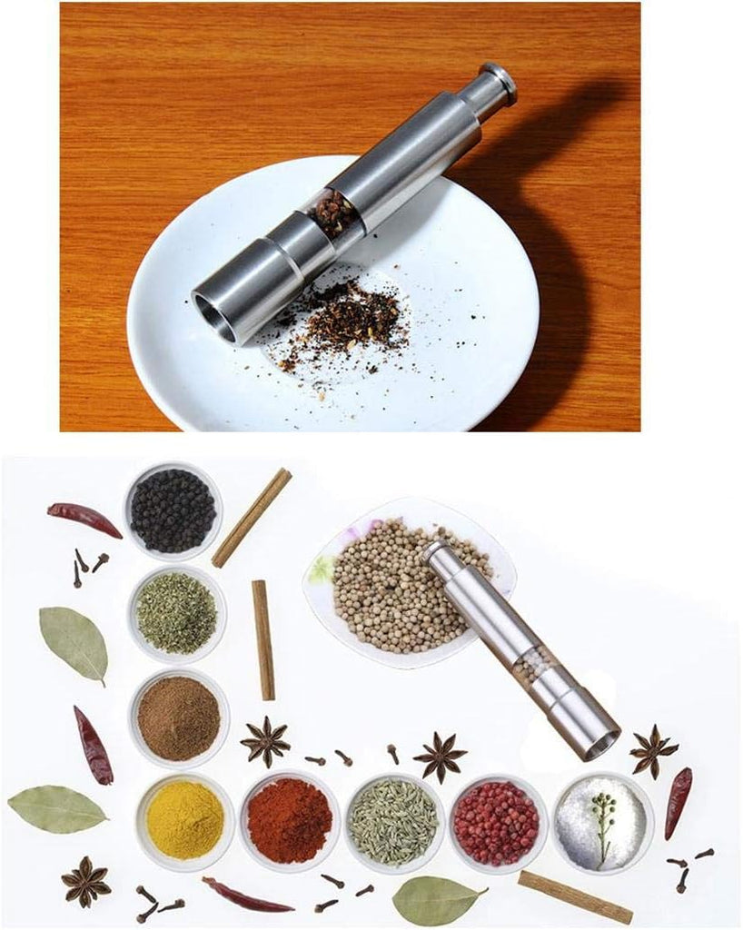 Stainless Steel One-Hand Salt & Pepper Grinder – Masala Hammer Spice Grinder for Black Pepper, Salt & Seasonings