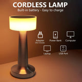 LED Table Lamp – Rechargeable Cordless Desk Lamp with Touch Control, 3 Color Dimmable Light for Bedroom, Office & Study