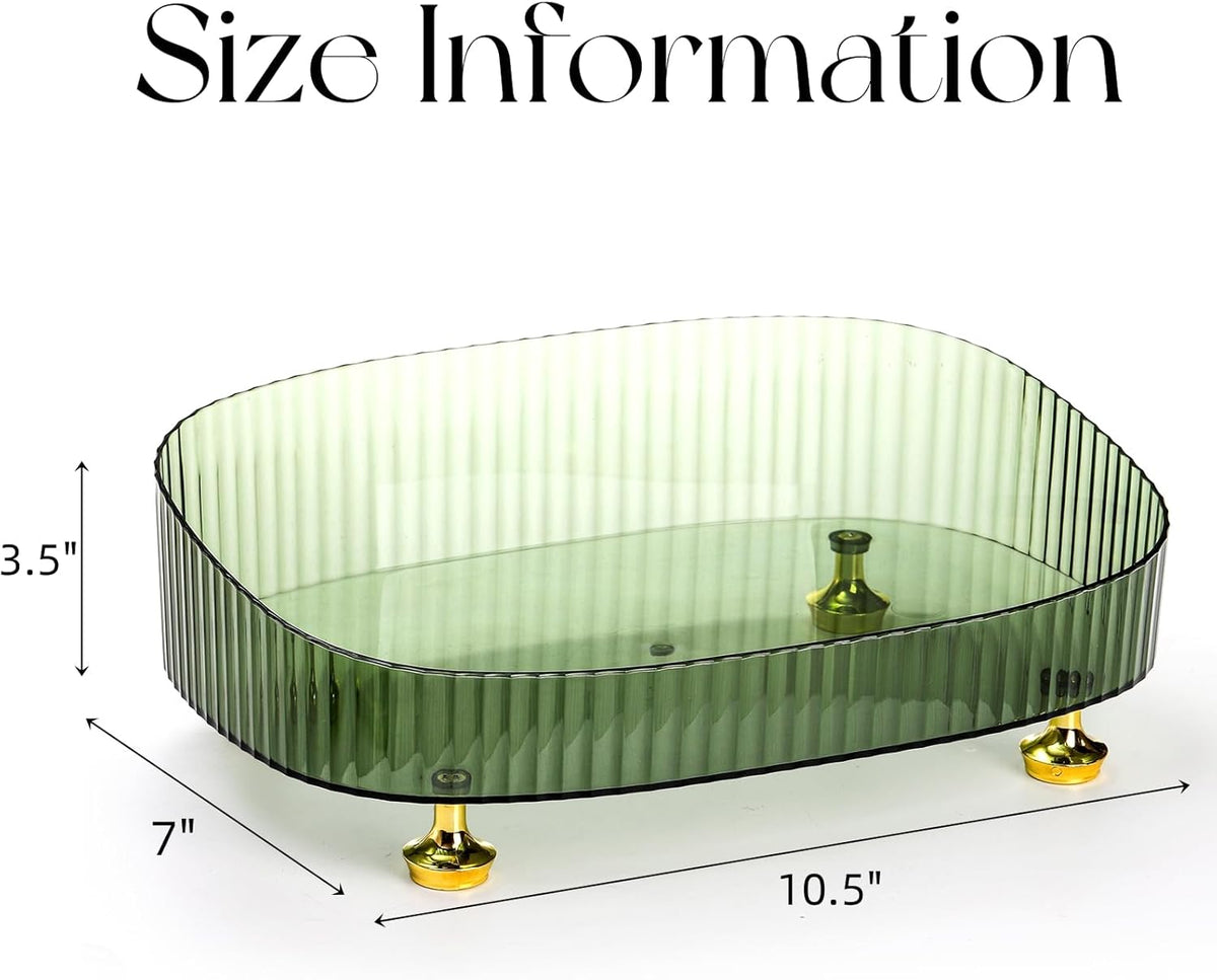 Acrylic Makeup Organizer Tray – Clear Cosmetic Storage Holder for Skincare, Perfume & Vanity Counter