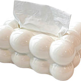 Bubble Bow Tissue Box – Decorative Tissue Holder Cover for Living Room, Bedroom, Bathroom & Office