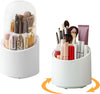 Covered Rotating Toothbrush Holder – 360° Dustproof Bathroom Organizer with Storage Compartments