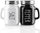 KITOME Salt and Pepper Shakers Set – Ceramic Spice Dispensers with Stainless Steel Lids & Handles, Black & White, 2-Piece Kitchen Dining Set