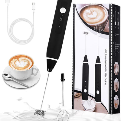 Rechargeable Coffee Beater – USB Electric Milk Frother & Coffee Foam Maker with Foam Packing