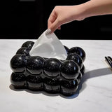 Bubble Bow Tissue Box – Decorative Tissue Holder Cover for Living Room, Bedroom, Bathroom & Office