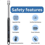 Arc Rechargeable Kitchen Lighter – USB Type-C Electric Plasma Lighter with Metal Body for Kitchen & BBQ