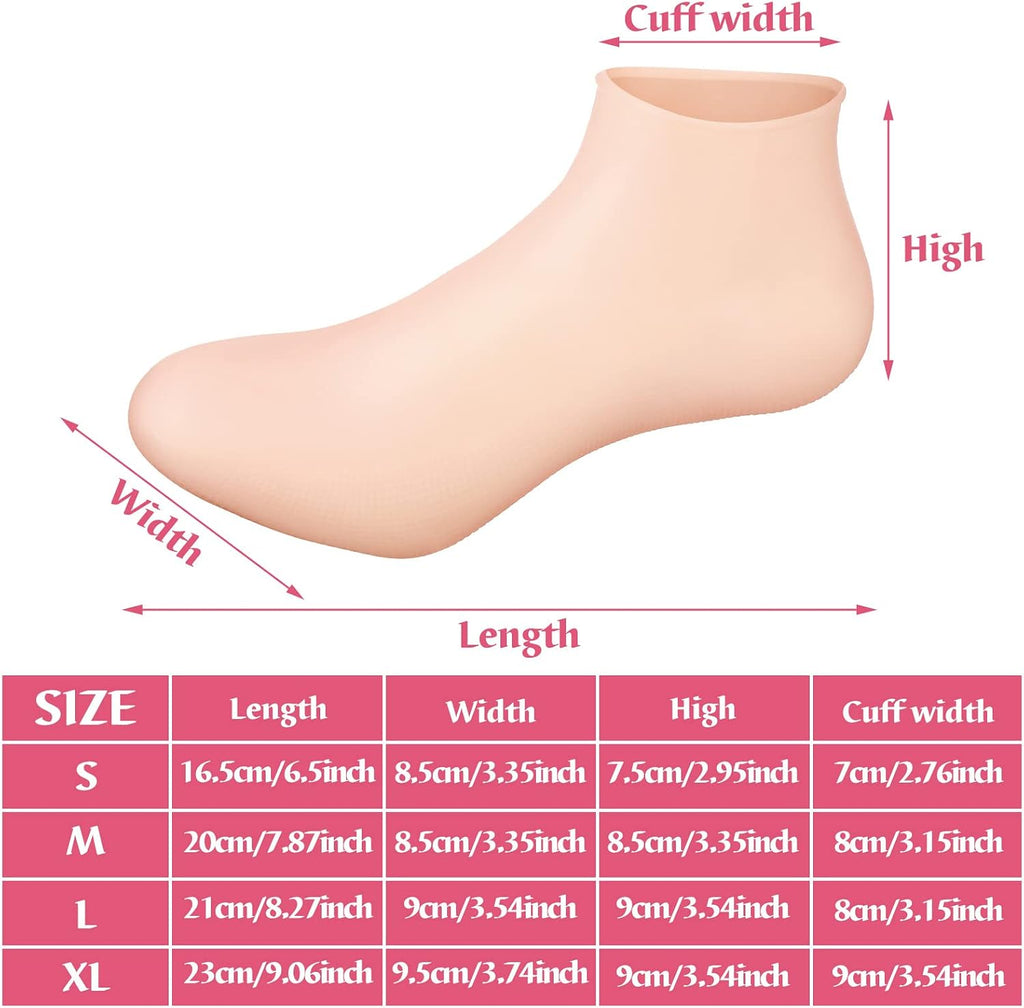 Silicone Moisturizing Foot Socks for Women – Soft Gel Heel Socks for Dry, Cracked Feet & Heel Care