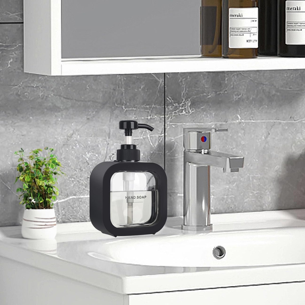 Premium Square Soap Dispenser 300ml – Refillable Liquid Soap Pump for Bathroom, Kitchen & Hand Wash