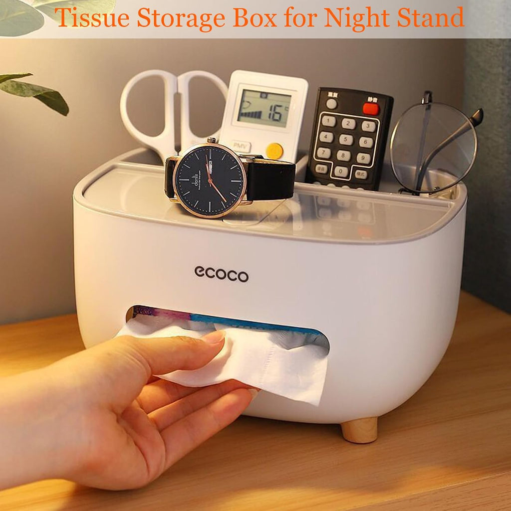Ecoco Tissue Box – Stylish Desktop Tissue Holder & Organizer for Bathroom, Bedroom, Kitchen & Office