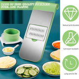 5-in-1 Manual Food Grater & Slicer – Multi-Function Vegetable & Fruit Cutter with Stainless Steel Blades