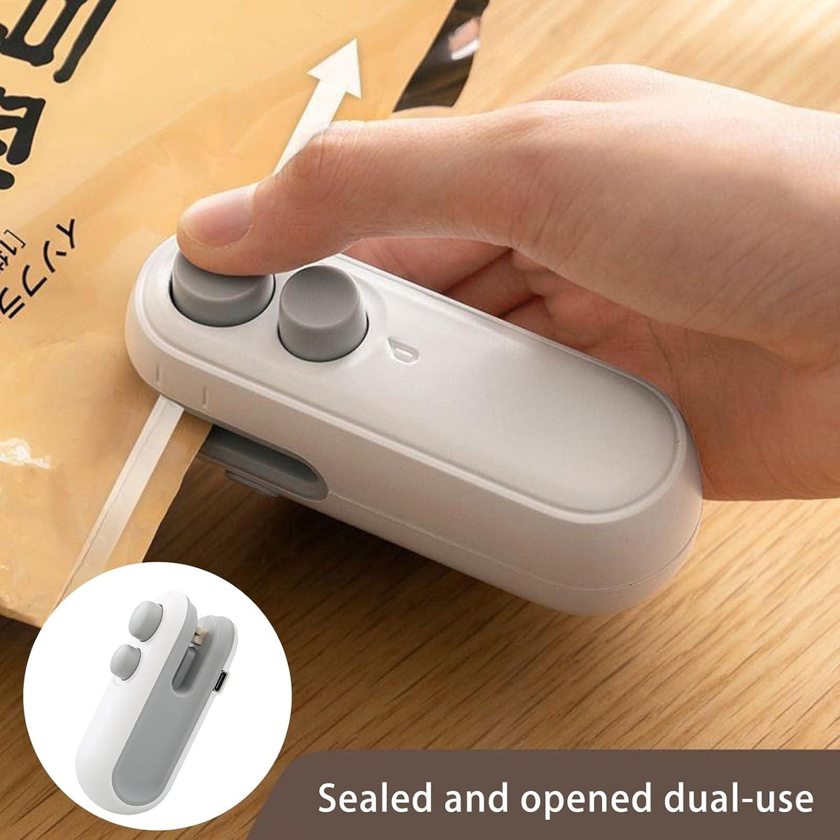 Rechargeable Mini Pocket Bag Sealer – USB Rechargeable Portable Heat Sealing Machine for Snack & Food Storage Bags (With Box Packing)
