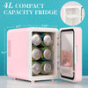 4L Vanity Mirror LED Portable Mini Fridge – Makeup & Skincare Refrigerator with LED Mirror for Bedroom, Office & Car