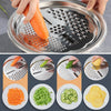 Multifunctional Stainless Steel Colander with Grater – Vegetable & Fruit Washing Basket with Grating Lid