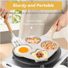 4-Hole Non-Stick Egg Frying Pan – 4 Section Omelet & Egg Skillet with Handle for Gas & Induction Stove
