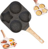 4-Hole Non-Stick Egg Frying Pan – 4 Section Omelet & Egg Skillet with Handle for Gas & Induction Stove