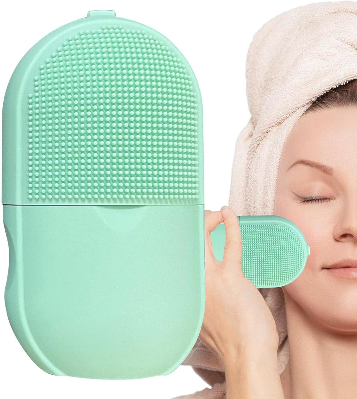 2-in-1 Silicone Ice Roller & Face Scrubber – Reusable Facial Massage, Cooling Ice Mold & Deep Cleansing Brush