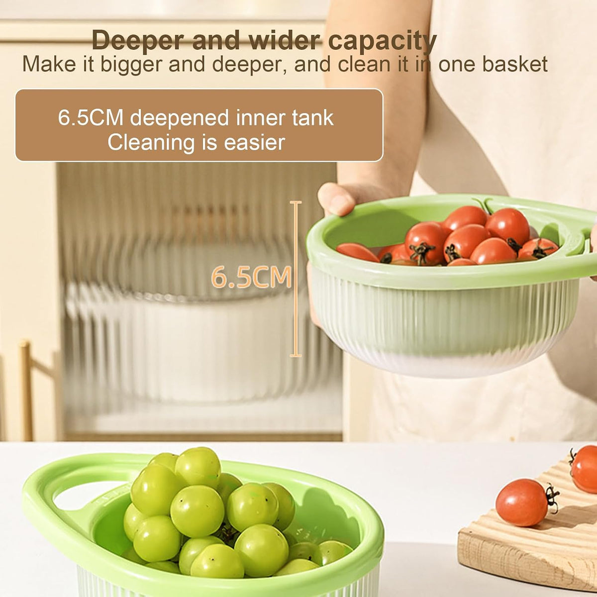 Plastic Drain Basket – Multipurpose Kitchen Sink Strainer & Fruit Vegetable Washing Basket