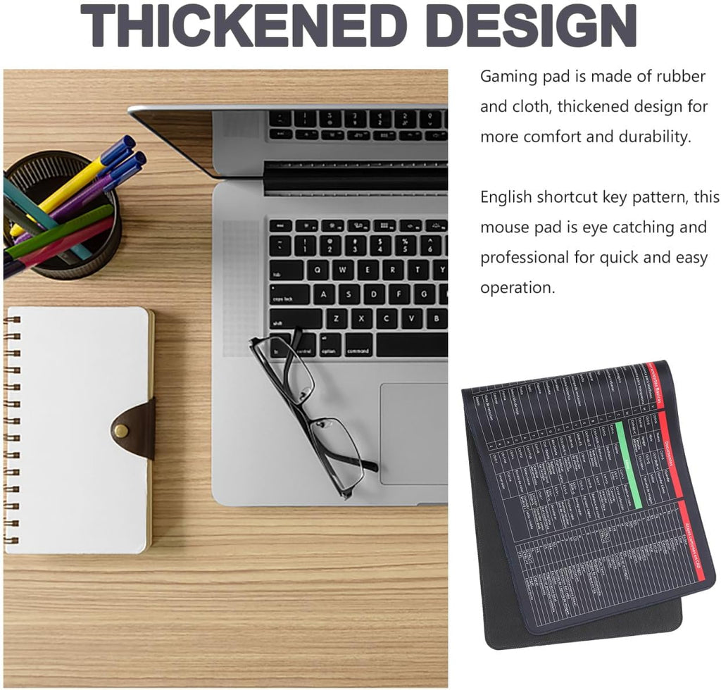 Shortcut Mouse Pad – Keyboard Shortcut Desk Mat for Windows, Office, Study & Gaming