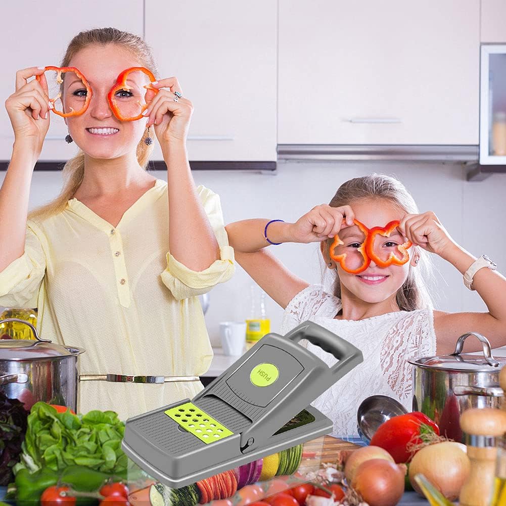 14-in-1 Vegetable Cutter – Multifunction Vegetable Chopper, Mandoline Slicer & Grater with Storage Container