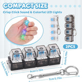 4-in-1 Keyboard Fidget Toy for Adults – Keyboard Clicker Keychain with LED Light & Sound for Stress & Anxiety Relief