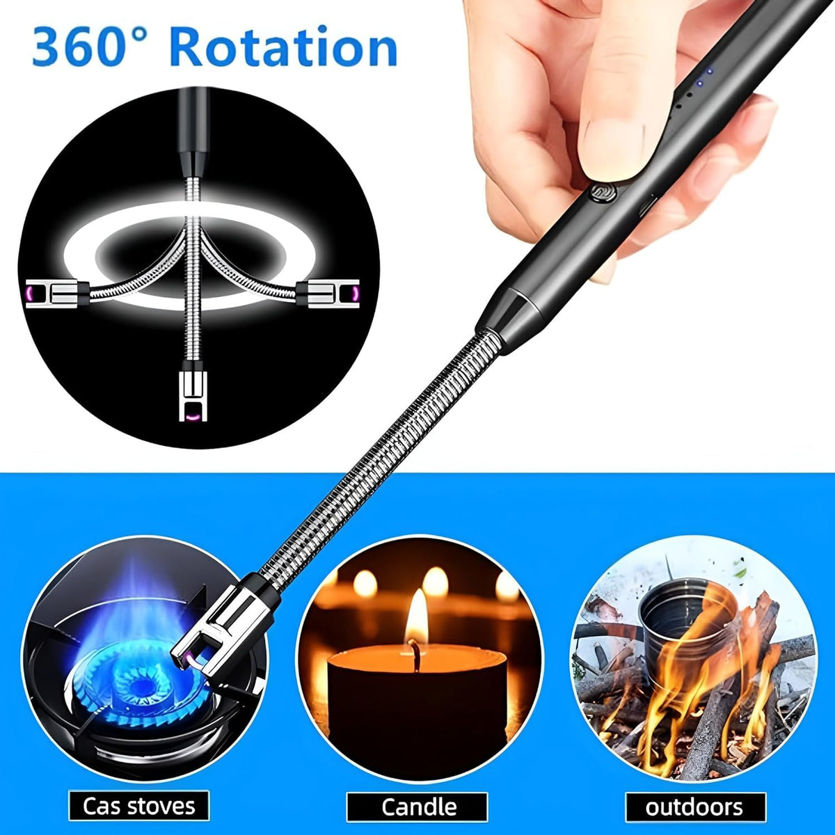 Arc Rechargeable Kitchen Lighter – USB Type-C Electric Plasma Lighter with Metal Body for Kitchen & BBQ