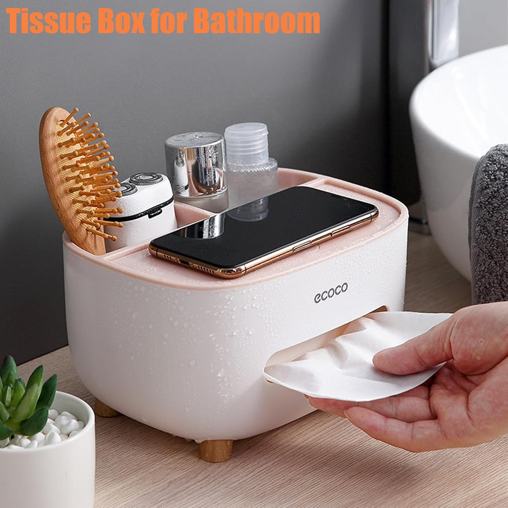 Ecoco Tissue Box – Stylish Desktop Tissue Holder & Organizer for Bathroom, Bedroom, Kitchen & Office