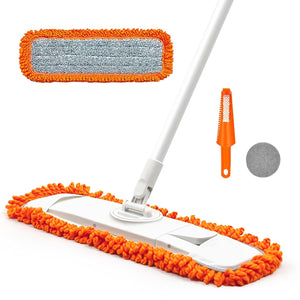 Microfiber Flat Mop – 360° Rotating Floor Cleaning Mop with Reusable Microfiber Pads for Wet & Dry Cleaning