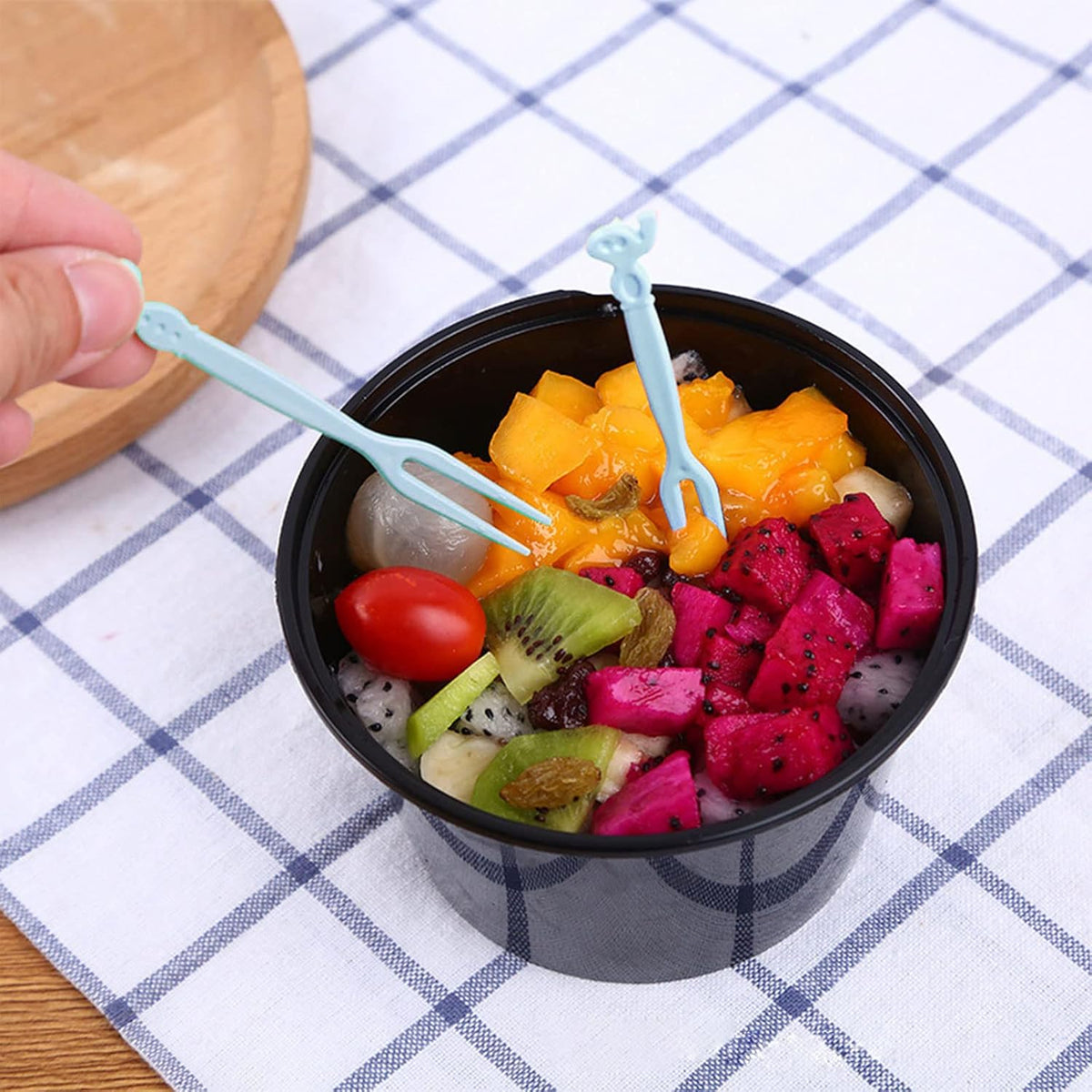 Pack of 20 Fruit Forks – Reusable Mini Dessert & Fruit Picks with Storage Box