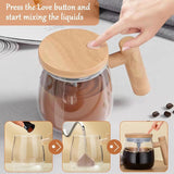 Self Stirring Mug 400ml – Automatic Mixing Borosilicate Glass Coffee Cup with One-Touch Stirring