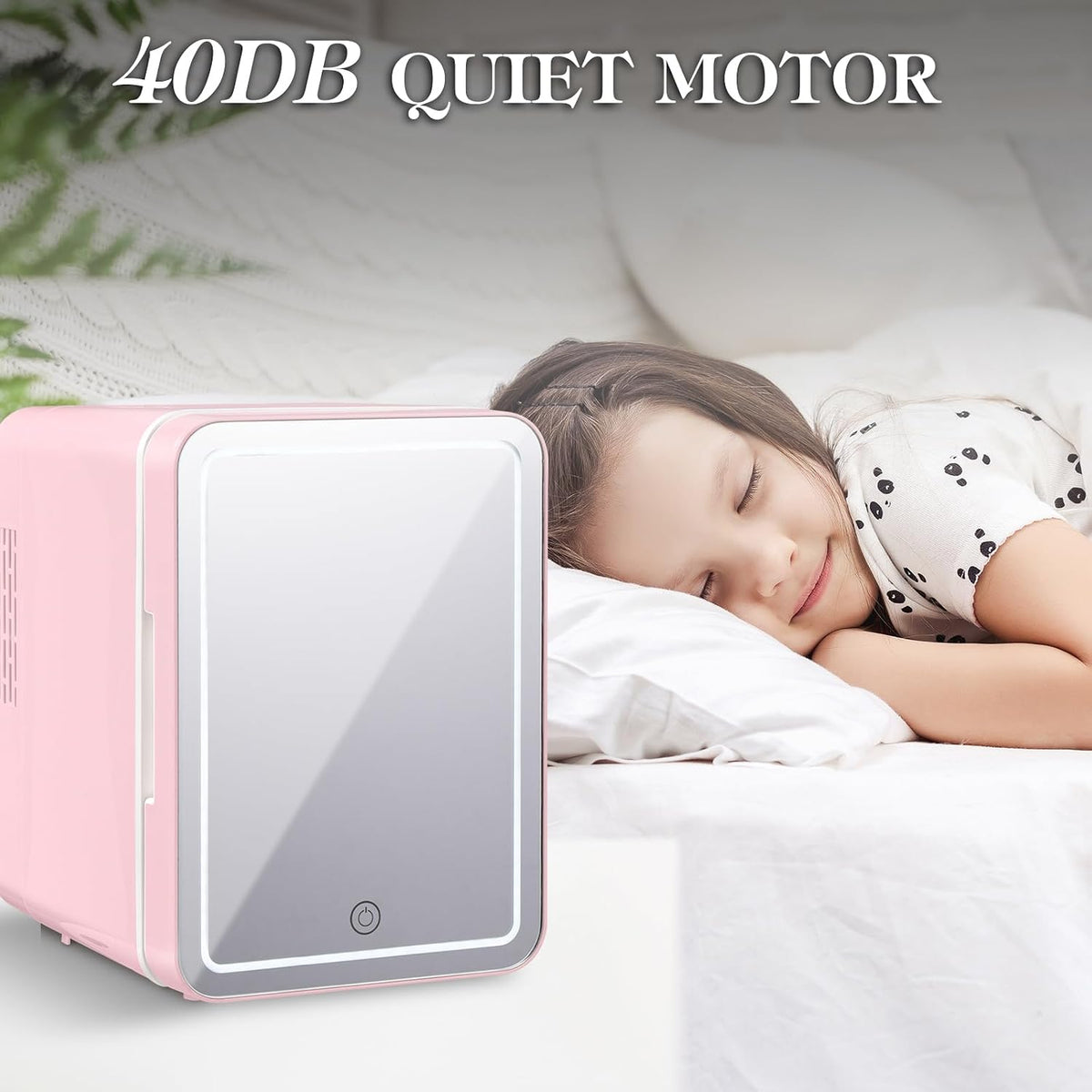 4L Vanity Mirror LED Portable Mini Fridge – Makeup & Skincare Refrigerator with LED Mirror for Bedroom, Office & Car