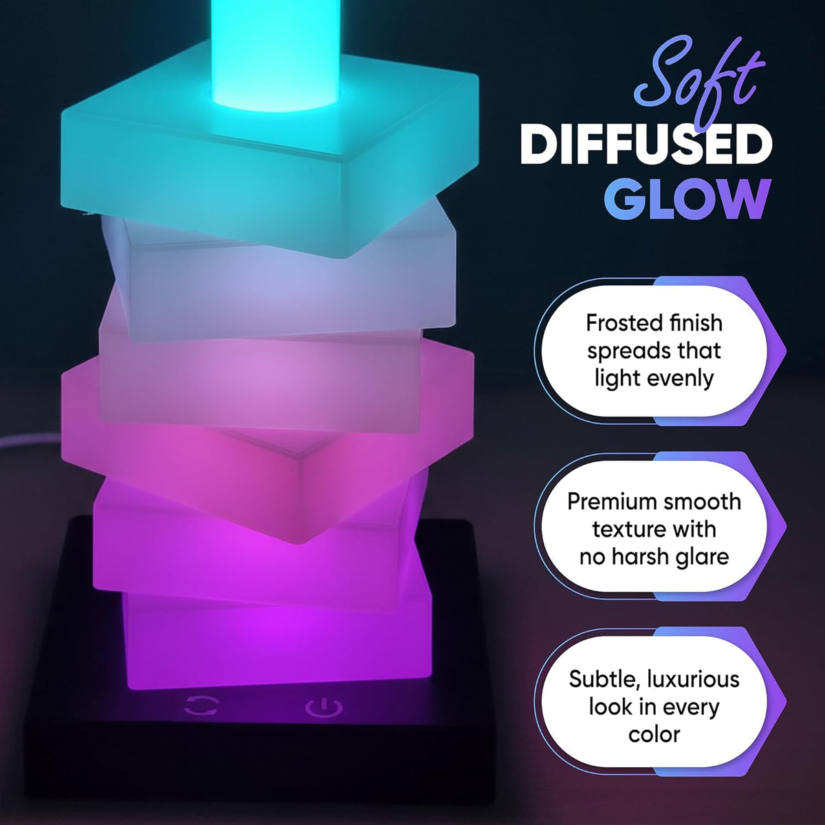 Triangle Cube Atmosphere Rechargeable LED Lamp – Multi-Color RGB Night Light with Touch Control & USB Charging