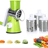 Table Top Drum Multifunctional Roller Vegetable Cutter – Hand Crank Rotary Grater, Potato Slicer & Cheese Shredder