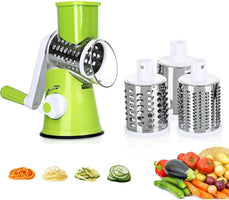 Table Top Drum Multifunctional Roller Vegetable Cutter – Hand Crank Rotary Grater, Potato Slicer & Cheese Shredder