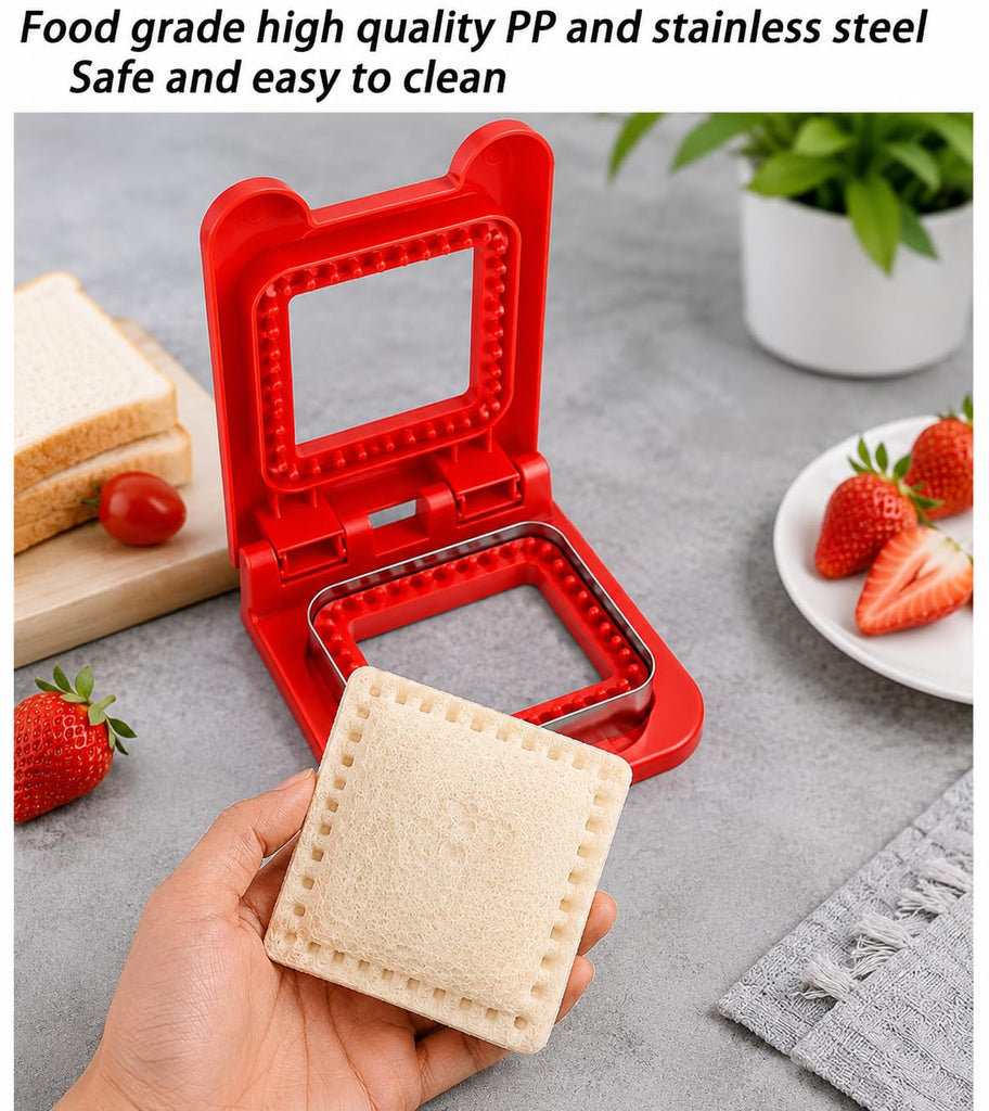 Square Sandwich Cutter – DIY Bread Sandwich Cutter & Sealer for Kids Lunch Box, Toast & Snacks