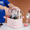 Acrylic Double-Sided Cosmetic Organizer – Transparent Makeup Storage Box for Lipstick, Skincare & Beauty Essentials
