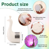 Rechargeable Peacock Projection Lamp – USB LED Sunset Projector Mood Light with Multi-Color Ambient Lighting