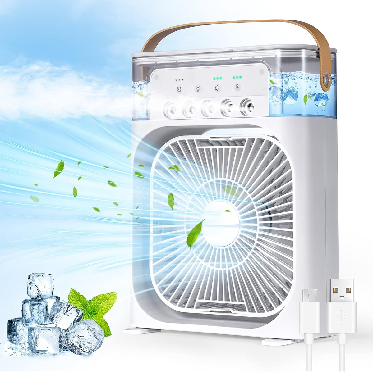 Humidifier Mist Fan – 10 Inch Jumbo Plug & Play Portable Cooling Fan with Mist Spray