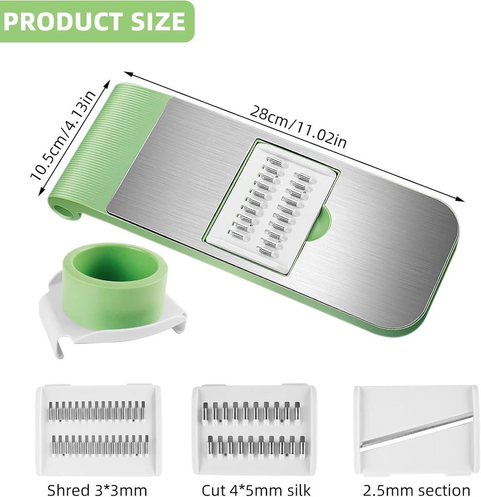 5-in-1 Manual Food Grater & Slicer – Multi-Function Vegetable & Fruit Cutter with Stainless Steel Blades