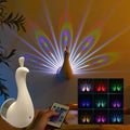 Rechargeable Peacock Projection Lamp – USB LED Sunset Projector Mood Light with Multi-Color Ambient Lighting