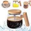 Self Stirring Mug 400ml – Automatic Mixing Borosilicate Glass Coffee Cup with One-Touch Stirring