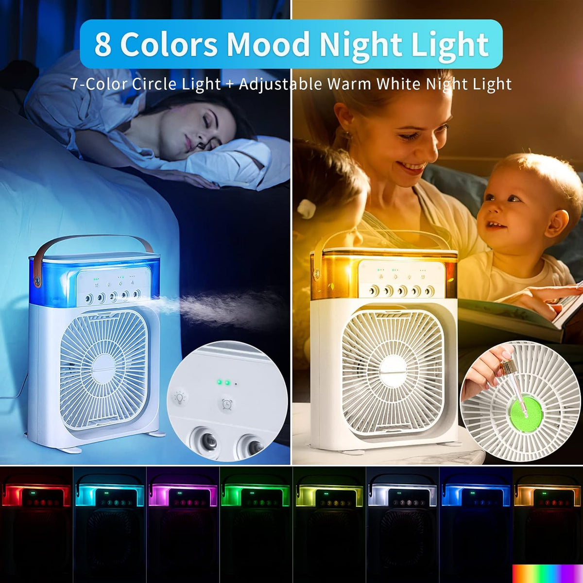 Humidifier Mist Fan – 10 Inch Jumbo Plug & Play Portable Cooling Fan with Mist Spray
