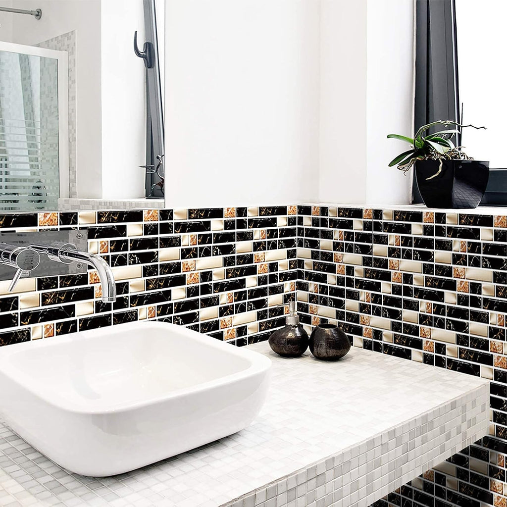 Pack of 24 Self-Adhesive Mosaic Tile Stickers – Waterproof Peel & Stick Wall & Kitchen Décor (7.5 × 4.5 Inch)