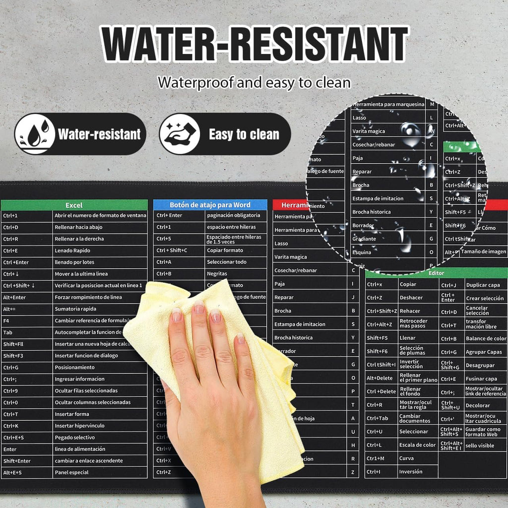 Shortcut Mouse Pad – Keyboard Shortcut Desk Mat for Windows, Office, Study & Gaming