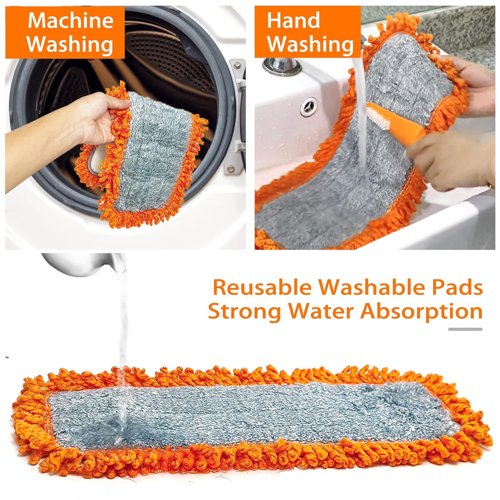 Microfiber Flat Mop – 360° Rotating Floor Cleaning Mop with Reusable Microfiber Pads for Wet & Dry Cleaning