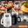 KITOME Salt and Pepper Shakers Set – Ceramic Spice Dispensers with Stainless Steel Lids & Handles, Black & White, 2-Piece Kitchen Dining Set