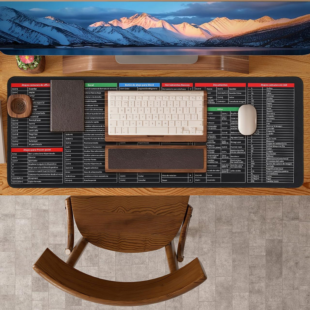 Shortcut Mouse Pad – Keyboard Shortcut Desk Mat for Windows, Office, Study & Gaming