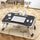Folding Lap Desk, 23.6 Inch Wood Laptop Bed Desk with Cup Holder, Portable Bed Table for Working Writing Reading & Eating for Bed, Sofa, Couch, Floor - Black