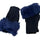Women’s Faux Fur Fingerless Knitted Gloves | Warm Winter Hand Wrist Warmers | Soft, Stylish & Comfortable | Blue
